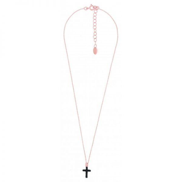 Collana CROCE POLVERE DI SOGNI NERA Pesavento